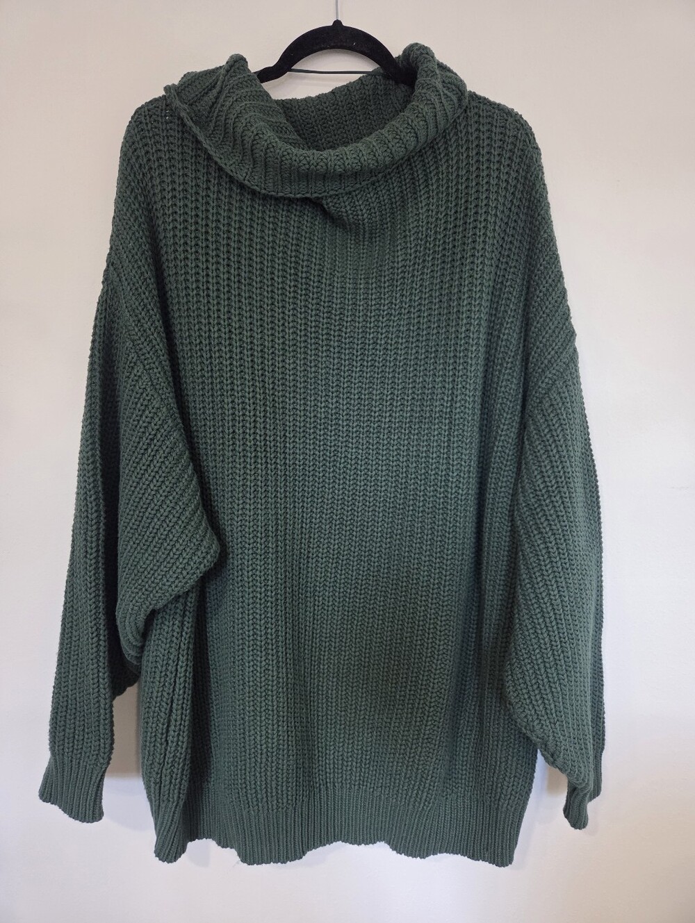 Free People Olive Green Oversized Cowl Neck Sweater